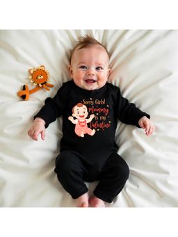 KNITROOT - Valentine Theme Sorry Girls! Mommy Is My Valentine Romper - Black