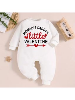 KNITROOT - Valentine Theme Mommy And Daddys Little Valentine Together Romper - White