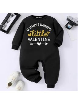 KNITROOT - Valentine Theme Mommy And Daddys Little Valentine Romper - Black