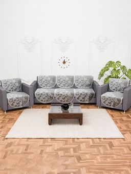 Kuber Industries - Pack of 10 Sofa Pack Cover - Grey (5 Seater)