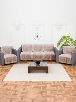 Kuber Industries - Pack of 10 Sofa Pack Cover - Maroon (5 Seater)