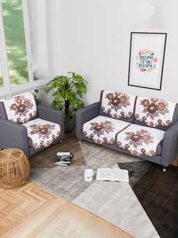 Kuber Industries - Pack of 6 Sofa Pack Cover - White (3 Seater)