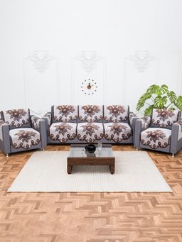 Kuber Industries - Pack of 16 Cotton Sofa Pack Cover + Armrest Cover - White (5 Seater)