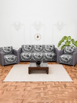 Kuber Industries - Pack of 10 Sofa Cover For Living Room - Grey (5 Seater)