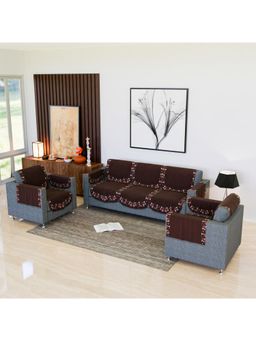 Kuber Industries - Pack of 16 Velvet Digital Painting Ultra Sonic Sofa Cover Pack - Maroon (5 Seater)