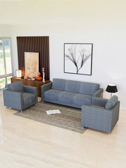 Kuber Industries - Pack of 10 Plain Leonardo Flower Net Sofa Cover For Living Room & Hall - Grey (5 Seater)