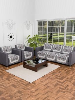 Kuber Industries - Pack of 10 Anti-Skid Sofa Cover - Grey (5 Seater)