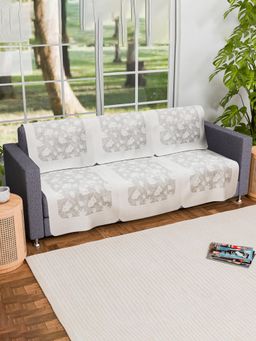 Kuber Industries - Pack of 6 Net Sofa Covers - Grey (3 Seater)