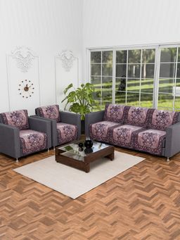 Kuber Industries - Pack of 10 Net Anti-Skid Sofa Cover - Brown (5 Seater)