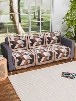 Kuber Industries - Pack of 6 Sofa Cover For Living Room - Multi-Color (3 Seater)