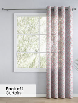Haus & Kinder - White Printed Sheer Garden Arches Door Curtain (7 Feet)