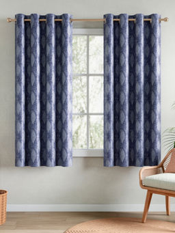 RIVERMOOR - Blue Grisaille Elegant Printed Curtains (Pack Of 2)
