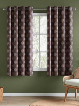 RIVERMOOR - Heritage Forest Coffee Brown Polyester Printed Curtains (Pack of 2)