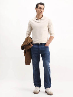 Rare Rabbit - Mens Bolt Blue Cotton Blend Fabric Morris Regular Fit Plain Jeans