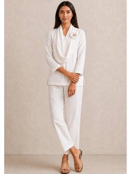 Kaveri - White Essentials Scarf Co-Ord Set