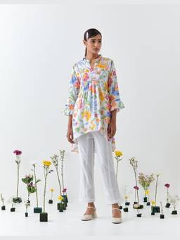 Chrkha - Gulrang- White Co-Ord Set