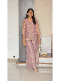 Pink Tree - Peach Peach Tissue Moti Co-Ord Set