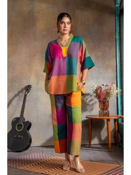 EARTHWEAR - Multicolour Handloom Cotton Antifit Co-Ord Set