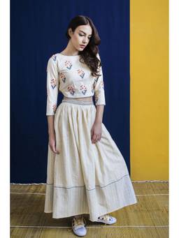 THE RIGHT CUT - Tulip Buds Ivory Top and Skirt