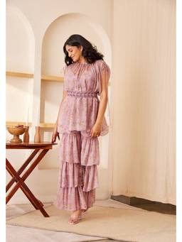 THE RIGHT CUT - Lavender Silk Printed Co-ord Set