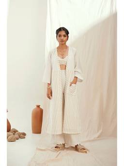 THE RIGHT CUT - Stripe Printed Cotton Co-ord Set