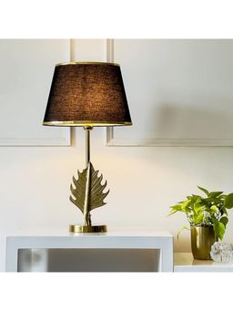 CasaGold - Antique Brass Finish Metal | Design Maple Leaf | Table Lamp