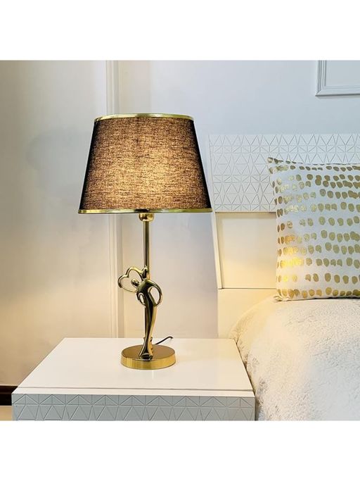 CasaGold Antique Brass Finish Metal Design Valentine Table Lamp