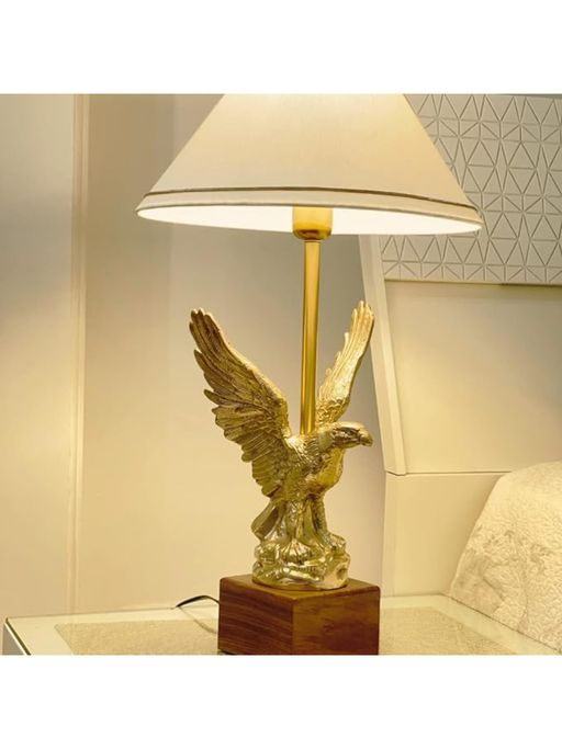 CasaGold Antique Brass Finish Metal Design Eagle Table Lamp