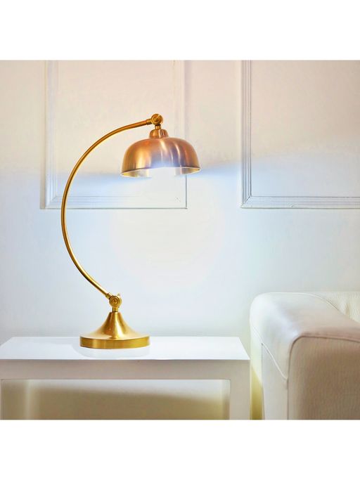 CasaGold Antique Brass Finish Metal Design Antique Study Table Lamp