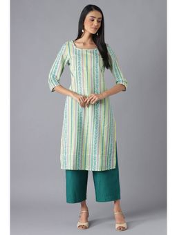 Aurelia - Green Ethnic Kurta with Culottes (Set of 2)