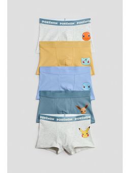 H&M - Boys Multi-Color 5-Pack Printed Cotton Trunks