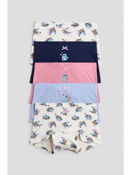H&M - Girls Multi-Color 5-Pack Printed Cotton Boxer Briefs