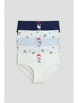 H&M - Girls Multi-Color 5-Pack Printed Cotton Briefs