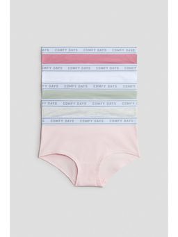 H&M - Girls Multi-Color 5-Pack Cotton Hipster Briefs