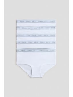 H&M - Girls White 5-Pack Cotton Hipster Briefs