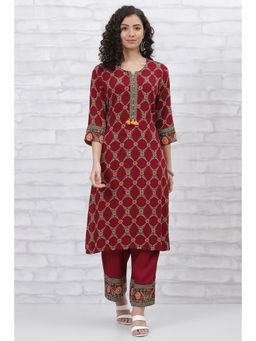 Rangriti - Pink Printed Suit Set (Set of 2)