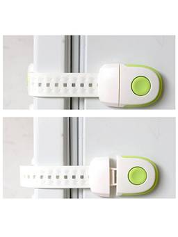 Safe-O-Kid - Strong Multipurpose Lock, Dual Color Cabinet, Drawer Lock, Green, 2 Pcs (0-36 Months)