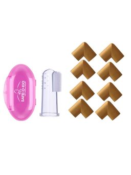 Safe-O-Kid - 8 Corner Guards 1 Tongue Cleaner Corner Guards Baby Safety, Assorted (0-36 Months)