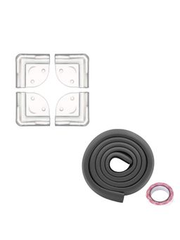 Safe-O-Kid - 2 Meter Furniture Corner Guards for Baby Safety, Black, Transparent (0-36 Months)