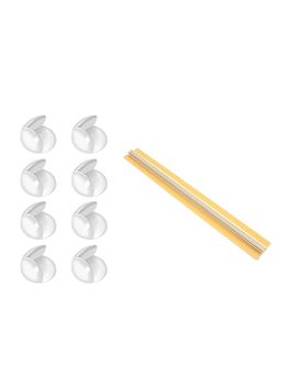 Safe-O-Kid - 8 Ball Shaped Corner Guards 1 Finger Pinch Guards Bal, Yellow, Transparent (0-36 Months)
