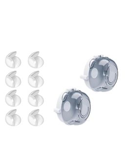 Safe-O-Kid - 8 Ball Shaped Corner Guards 2 Gas Knob Covers Ball Shaped Cor, Transparent (0-36 Months)