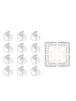 Safe-O-Kid - 12 Ball Shaped Corner Guards Smiley Ball Shaped Corner Guards, Transparent (0-36 Months)