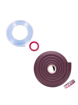 Safe-O-Kid - 2 Meter L-Shaped Baby Edge Guard Protector for Babies, Brown (0-36 Months)