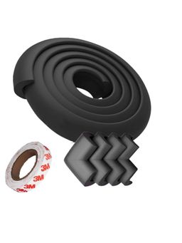 Safe-O-Kid - 2 Meter Baby Edge Guard Protector with 3M Adhesive for Babies, Black (0-36 Months)