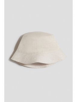 H&M - Unisex Beige Linen Bucket Hat