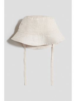 H&M - Unisex Beige Linen Bucket Hat