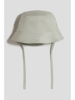 H&M - Unisex Green Linen Bucket Hat