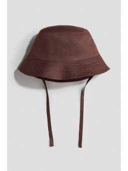 H&M - Unisex Brown Linen Bucket Hat