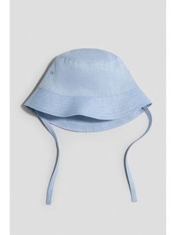 H&M - Unisex Blue Linen Bucket Hat