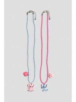 H&M - Girls Blue 2-Pack Beaded Charm Necklaces